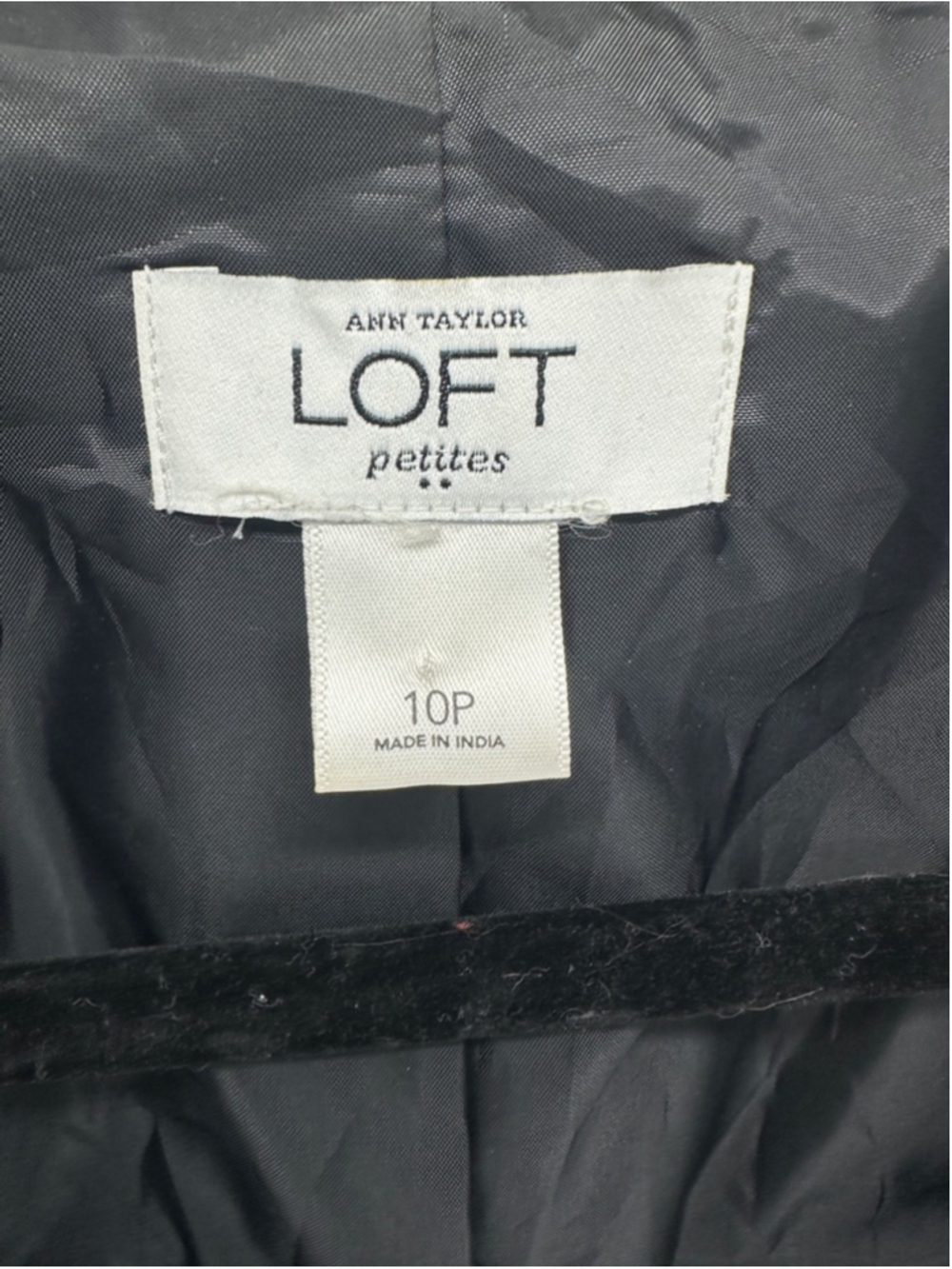 Ann Taylor LOFT Charcoal Cropped Ruffle Collar Blazer Jacket Y2K Corporate 10P - Picture 4 of 5